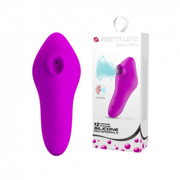 23157 MAGIC FISH STIMULATOR PRETTY LOVE  STIMOLATORE DI DESIGN IN SILICONE FUXIA PER CLITORIDE E CAPEZZOLI