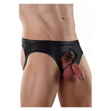 371004BK DOUBLE RING JOCK BLACK MUTANDINA UOMO CON CINTURINO A DOPPIO ANELLO DI GOMMA TG S SMALL