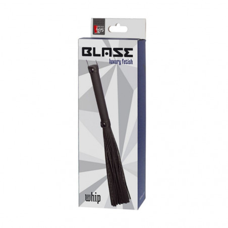 21265 BLAZE WHIP BLACK FRUSTA NERA CON FRANGE IN PELLE E MANICO DURO