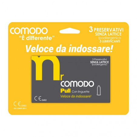 MRCOMODO PULL 3 PZ PRESERVATIVI ANALLERGICI CON APPLICATORE MRCOMODO 3 PZ