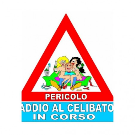 CEL1300302 CARTELLO CELIBATO PARTY PLASTIFICATO ADDIO AL CELIBATO SEXY PARTY GADGET SCHERZO PER ADULTI