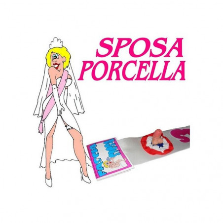 SP1028D FASCIA SPOSA PORCELLA CON APPLICAZIONE COCCARDA PISELLO