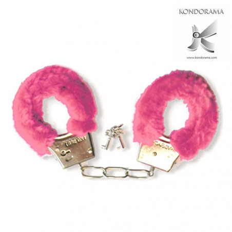 5538-P MANETTE IN METALLO LEGGERO CON PELO COLORE ROSA