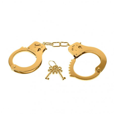 PD3987-27 FETISH METAL CUFFS GOLD MANETTE METALLO ORO PIPEDREAM BONDAGE BDSM