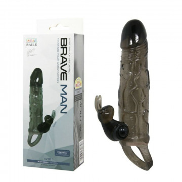 D-213040 PROLUNGA FALLICA CON ANELLI TESTICOLI E STIMOLATORE CLITORIDE VIBRATORE RABBIT