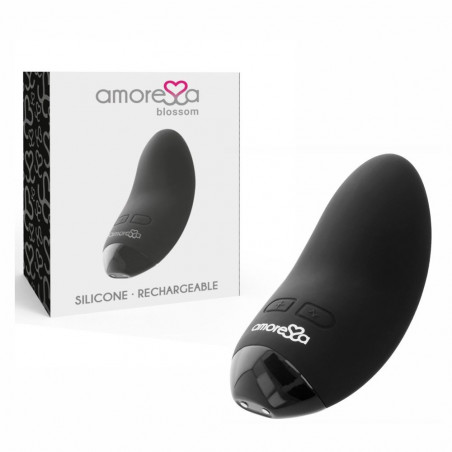 D-221126 AMORESSA BLOSSOM BLACK VIBRATORE COMPATTO ERGONOMICO IN SILICONE