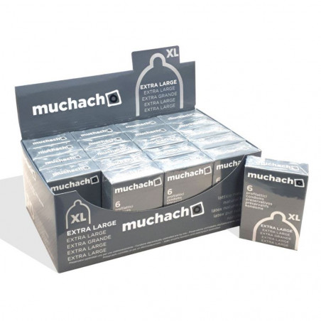 MUCHACHO XL PROFILATTICI PRESERVATIVI TRASPARENTI MISURA GRANDE SENZA AROMA 6 X 20