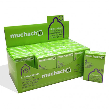 MUCHACHO LUNGA DURATA PROFILATTICI PRESERVATIVI TRASPARENTI RITARDANTI SENZA AROMA 6 X 20