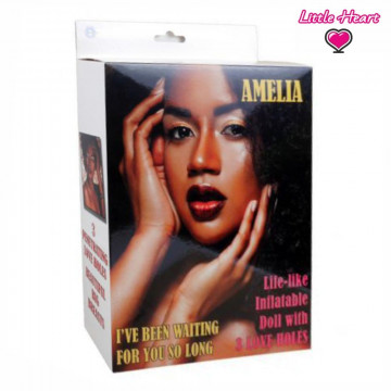 AMELIA LOVE DOLL BAMBOLA GONFIABILE NERA DI COLORE GRANDEZZA REALE 3 FORI