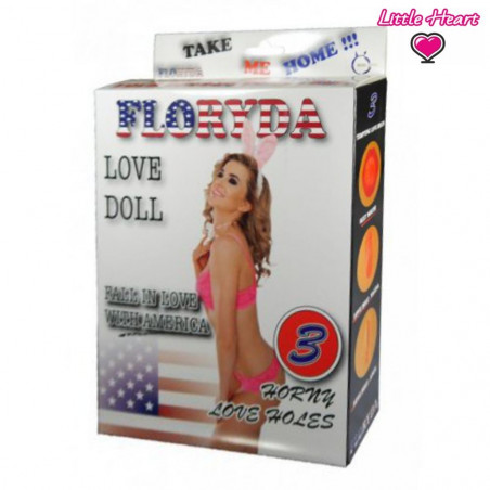 FLORYDA LOVE DOLL BAMBOLA GONFIABILE BIANCA BIONDA AMERICANA GRANDEZZA REALE 3 FORI