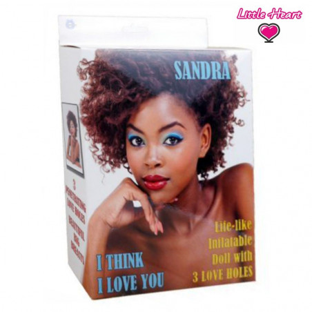 SANDRA LOVE DOLL BAMBOLA GONFIABILE NERA DI COLORE GRANDEZZA REALE 3 FORI