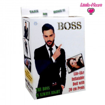 BOSS LOVE DOLL BAMBOLO GONFIABILE MASCHIO UOMO BIANCO CAPO LEADER SUPERDOTATO 20 CM