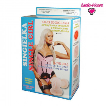 SINGLE GIRL BAMBOLA GONFIABILE BIANCA LOVE DOLL GRANDEZZA REALE SINGLE IN PVC CON GENITALI IN CYBERSKIN ESTRAIBILI