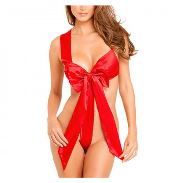 VESTITO FIOCCO ROSSO REGALO DA SCARTARE ADDIO AL CELIBATO SEXY PARTY PER ADULTI