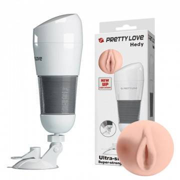 PRETTY LOVE HEDY VAGINA MASTURBATORE SILICONE E TPR CON CUSTODIA RIGIDA E VENTOSA REGOLABILE