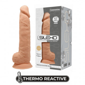 SilexD MODEL 5 - 10" CARAMEL 220970 FALLO REALISTICO PENE ARTIFICIALE IN SILICONE MEMORY TERMOREATTIVO CM 25