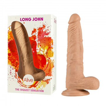 ALIVE LONG JOHN PENE ARTIFICIALE DILDO FALLO REALISTICO 8,5” IN SILICONE COLOR CARNE