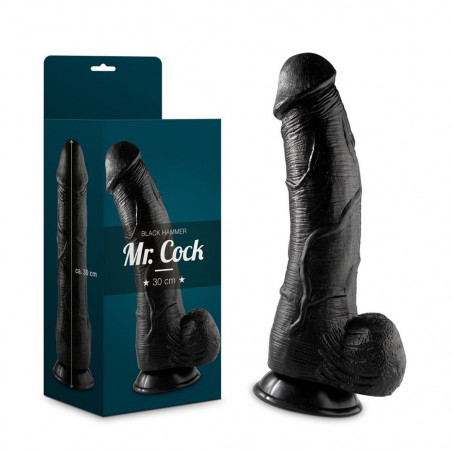 55078877 MR. COCK BLACK HAMMER 30 CM BLACK FALLO REALISTICO GIGANTE NERO