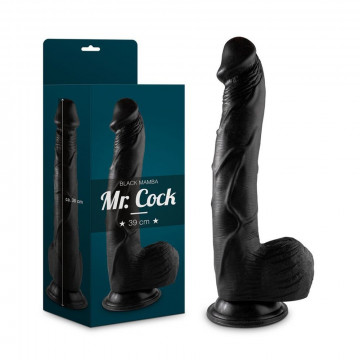 55078878 MR. COCK BLACK MAMBA 39 CM BLACK FALLO REALISTICO GIGANTE NERO