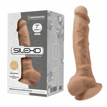 SilexD MODEL 1 - 7" CARAMEL 220260 FALLO REALISTICO PENE ARTIFICIALE IN SILICONE MEMORY TERMOREATTIVO CM 18