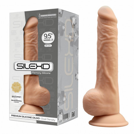 SilexD MODEL 3 - 9,5" FLESH 220376 FALLO REALISTICO PENE ARTIFICIALE IN SILICONE MEMORY TERMOREATTIVO CM 24