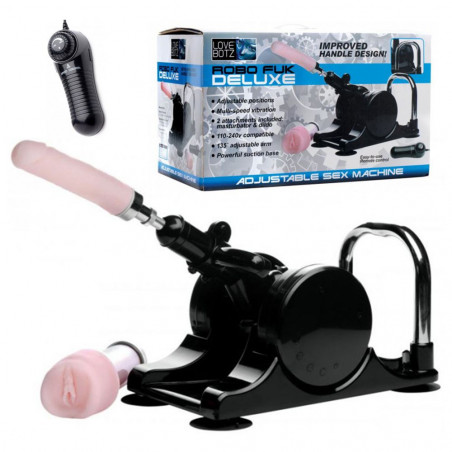 ROBO FUCK DELUXE SEX MACHINE MACCHINA DEL SESSO CON DILDO E VAGINA INTERCAMBIABILI VIBRATORE MASTURBATORE