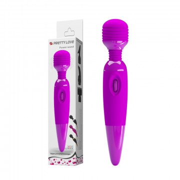 PRETTY LOVE POWER WAND MASSAGGIATORE INTIMO DONNA VAGINA SILICONE VIOLA TESTA LISCIA FLESSIBILE