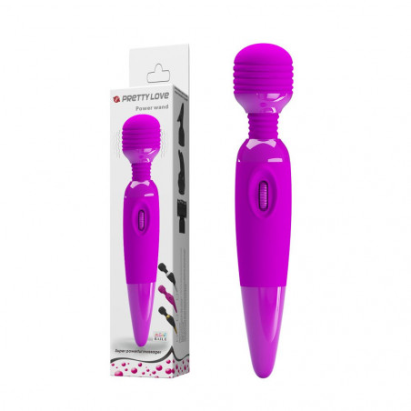 PRETTY LOVE POWER WAND MASSAGGIATORE INTIMO DONNA VAGINA SILICONE VIOLA TESTA LISCIA FLESSIBILE