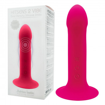 24511 HITSENS 2 VIBE PINK DILDO A DOPPIA DENSITÀ CON PELLE SILICONE PREMIUM E IMBOTTITURA SILEXPANⓇ CON MOTORE INTEGRATO