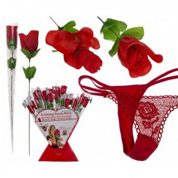 ROSA ROSSA CON MUTANDINA ROSSA DENTRO GADGET SCHERZO PER ADULTI ADDIO AL CELIBATO NUBILATO SEXY PARTY