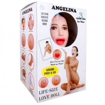 59-00001 LOVE DOLL ANGELINA INFLATABLE 3D BODYPARTS VIBRATING BAMBOLA GONFIABILE CON VISO 3D E GENITALI REALISTICI VIBRANTI