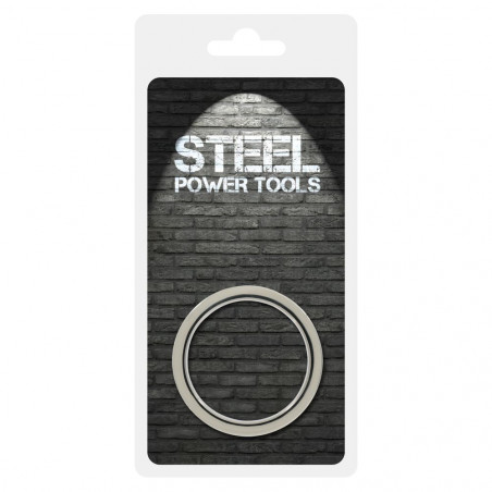 STEEL POWER TOOLS COCKRING COCK RING RIBBED 45 MM ANELLO FALLICO IN ACCIAIO INOSSIDABILE DIAMETRO 4,5 CM