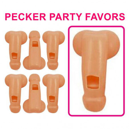 SET 6 FISCHIETTI CON PISELLI GADGET PER ADULTI ADDIO AL NUBILATO SEXY PARTY