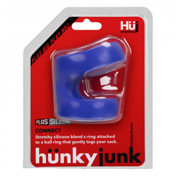 HÜNKYJUNK CONNECT COCK & BALL TUGGER RING COBALT COCKRING ANELLO FALLICO PENE TESTICOLI IN SILICONE