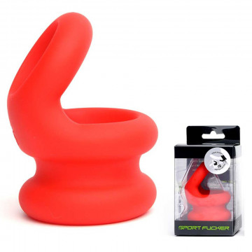 LIQUID SILICONE SWITCH HITTER RED COCKRING ANELLO FALLICO PENE E TESTICOLI IN SILICONE ROSSO