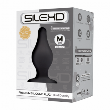 230795 SILEXD MODEL 2 PLUG TAGLIA M STIMOLATORE ANALE IN SILICONE MEMORY NERO TERMOREATTIVO