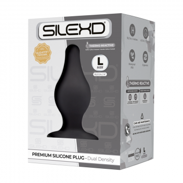 230894 SILEXD MODEL 2 PLUG TAGLIA L STIMOLATORE ANALE IN SILICONE MEMORY NERO TERMOREATTIVO