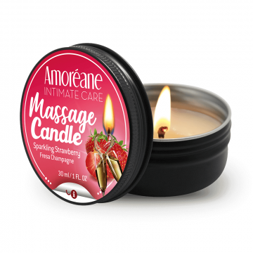 60156 AMORÉANE-MED MASSAGE CANDLE SPARKLING STRAWBERRY CANDELA DA MASSAGGIO ARTIGIANALE