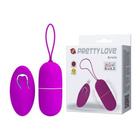 PRETTY LOVE ARVIN OVETTO VAGINALE WIRELESS IN SILICONE VIOLA CON TELECOMANDO 12 FUNZIONI