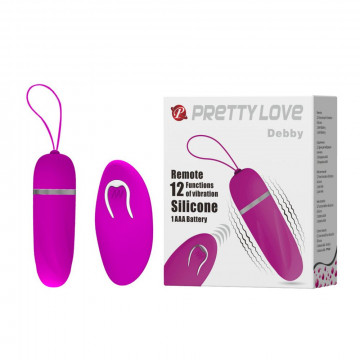 PRETTY LOVE DEBBY OVETTO VAGINALE WIRELESS IN SILICONE VIOLA CON TELECOMANDO 12 FUNZIONI