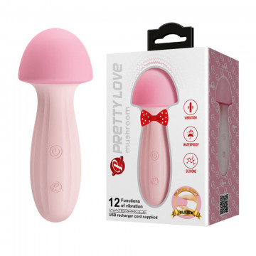 PRETTY LOVE MUSHROOM VIBRATORE VAGINALE IN SILICONE SUPER SOFT ULTRA MORBIDO FUNGO ROSA