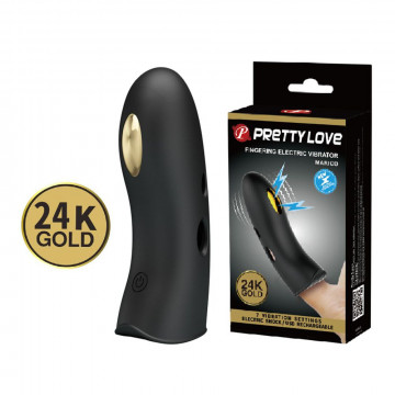 PRETTY LOVE MARICO VIBRATORE ANALE VAGINALE DA DITO FINGERING VIBRATOR CON PARTI IN ORO 24 K E STIMOLAZIONE ELETTRICA