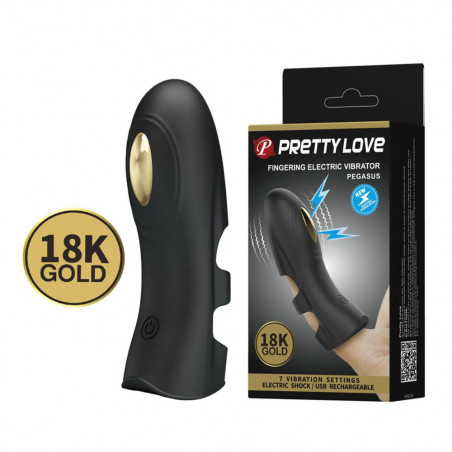 PRETTY LOVE PEGASUS VIBRATORE ANALE VAGINALE DA DITO FINGERING VIBRATOR CON PARTI IN ORO 18 K E STIMOLAZIONE ELETTRICA