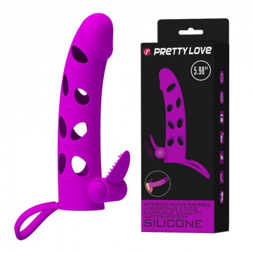 PRETTY LOVE VIBRATING EXTENSION PROLUNGA FALLICA IN SILICONE VIBRANTE