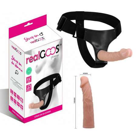 realGOOS® FALLO REALISTICO INDOSSABILE PER LEI STRAP ON DA DONNA NON VIBRANTE IN MORBIDO TPR MM 190x40