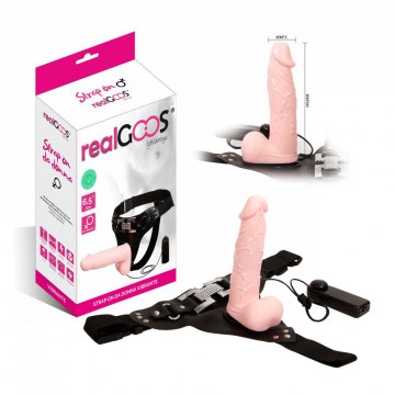 realGOOS® STRAP ON FALLO REALISTICO PER LEI DA DONNA INDOSSABILE CON VIBRAZIONE