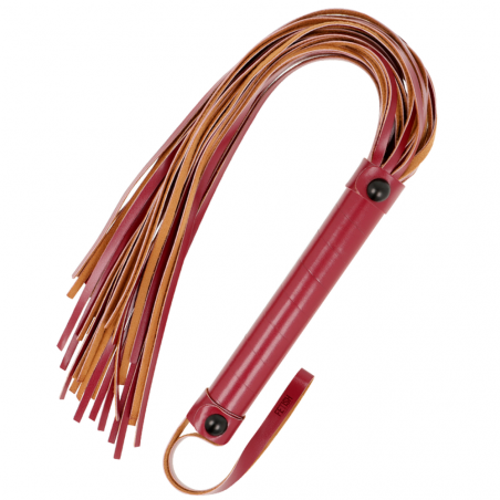 FETISH SUBMISSIVE DARK ROOM FLOGGER VEGAN LEATHER FRUSTA ROSSA