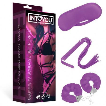 FI-604 INTOYOU BDSM LINE BEGINNERS BONDAGE SET 3 PEZZI VIOLA