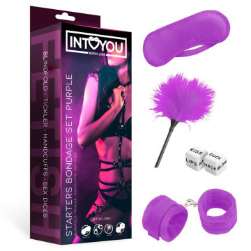 FI-607 INTOYOU BDSM LINE STARTERS BONDAGE SET 4 PEZZI VIOLA