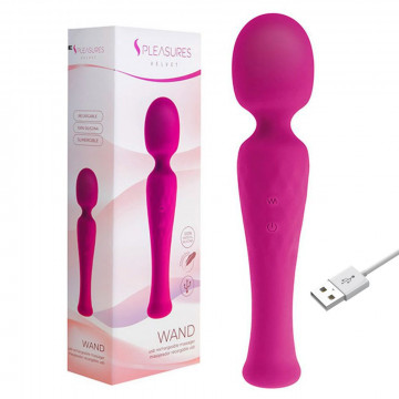 S PLEASURE VELVET WAND RECHARGEABLE MASSAGER ROSA MASSAGGIATORE INTIMO IN SILICONE ROSA